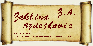 Žaklina Azdejković vizit kartica